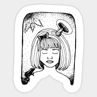 Nature Girl Illustration Sticker